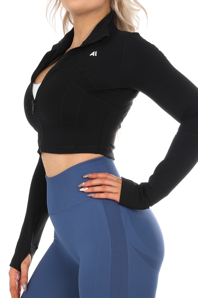 Artemis Active Amanda Crop Jacket Black