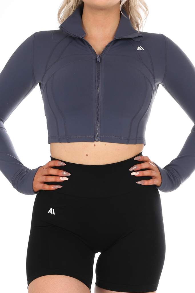 Amanda Crop Jacket Dark Grey - Artemis Active