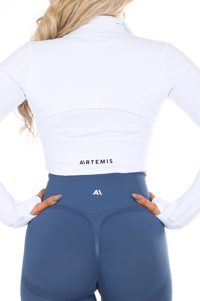 Amanda Crop Jacket White - Artemis Active