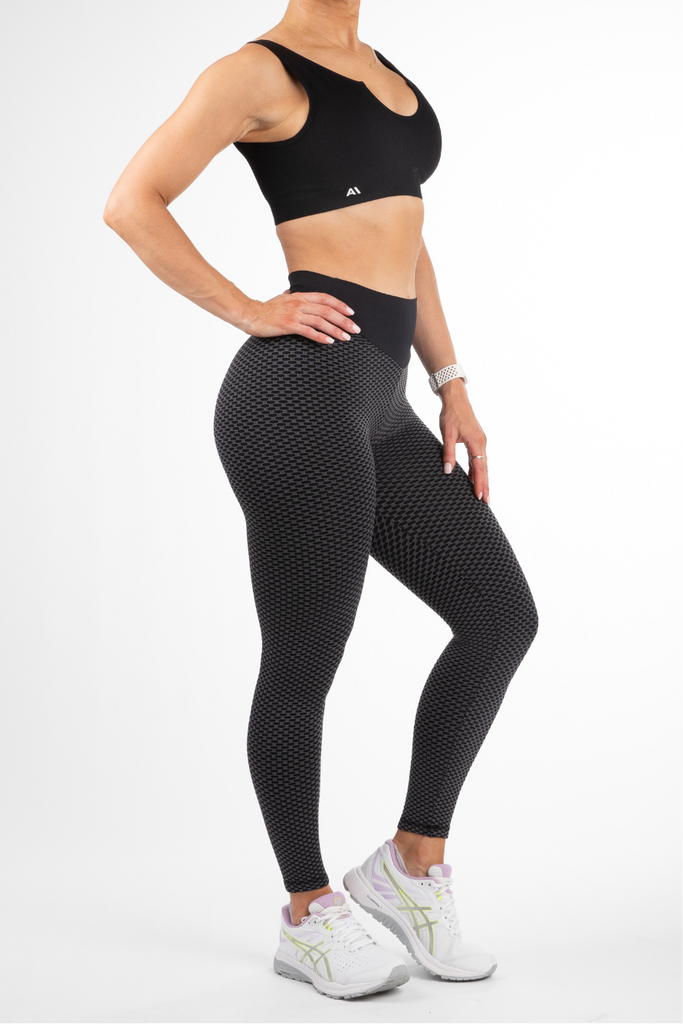 Demi Scrunch Bum Leggings Black/Grey - Artemis Active