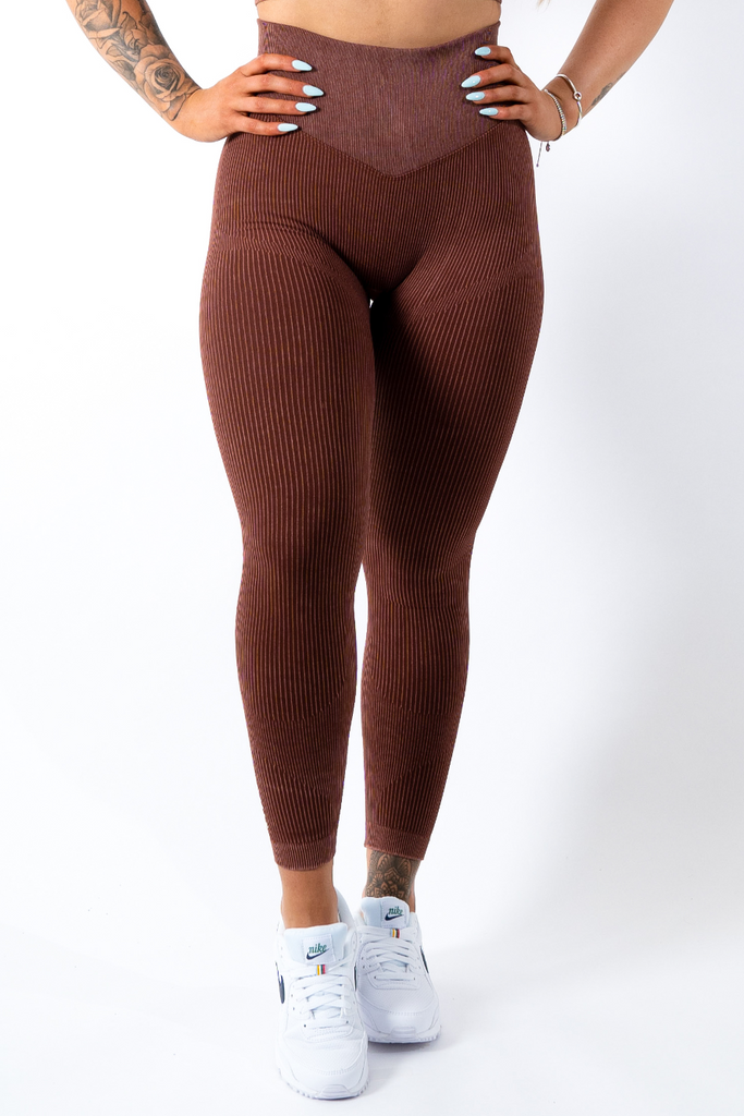 Ruby Rib Scrunchbum Leggings Brown - Artemis Active