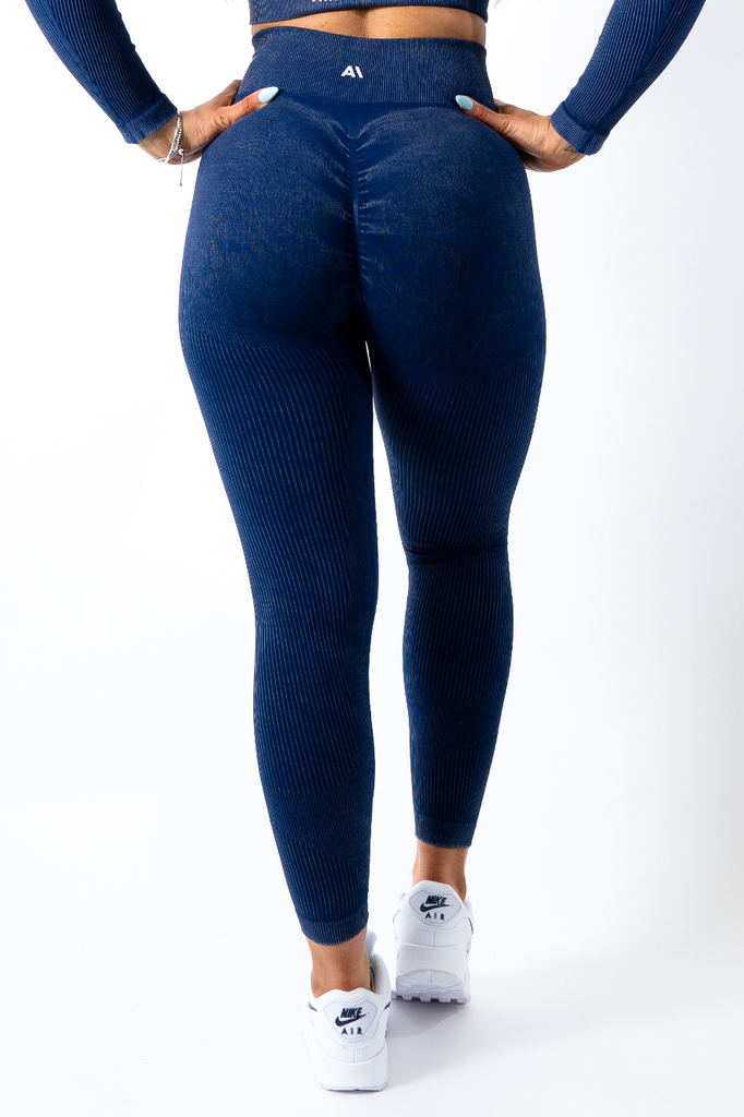 Ruby Rib Scrunchbum Leggings Navy - Artemis Active