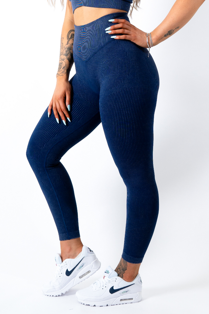 Ruby Rib Scrunchbum Leggings Navy - Artemis Active