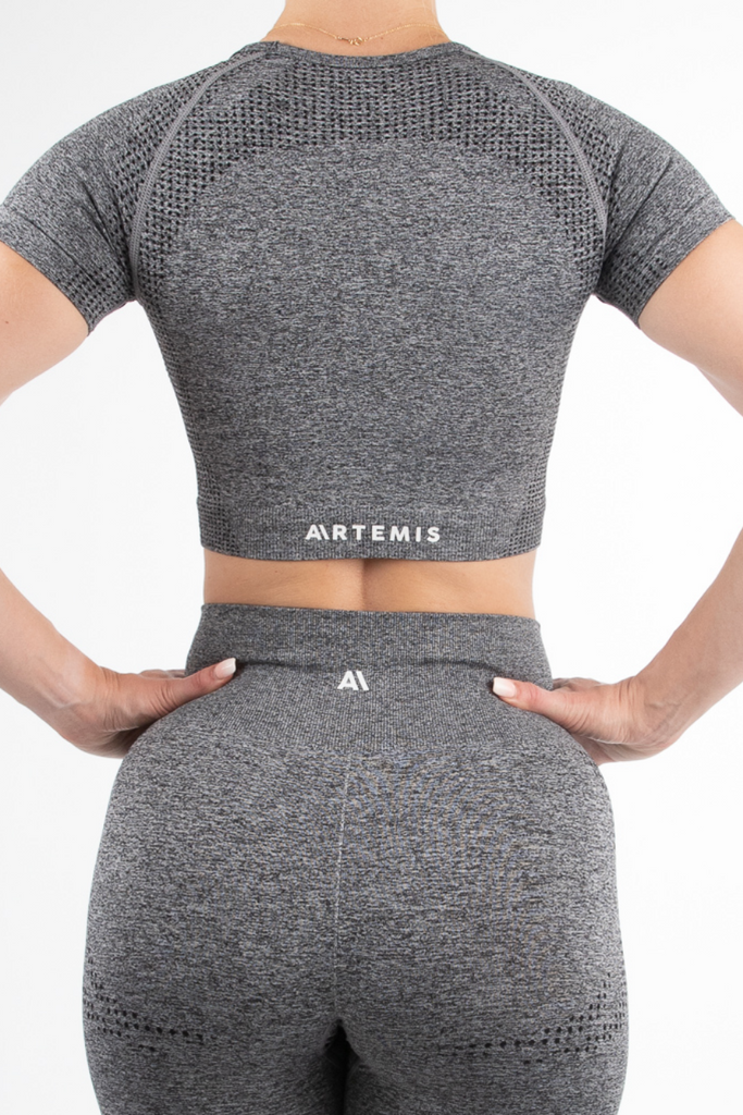 Sample Taylor Crop Tee Charcoal XS-S - Artemis Active