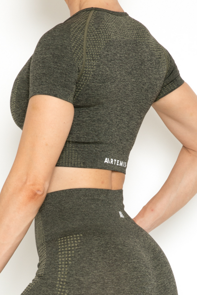 Taylor Crop Tee Forest Green - Artemis Active