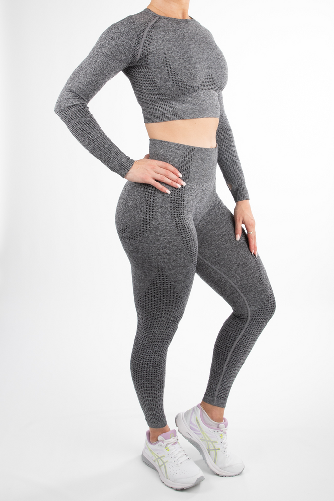 Taylor Crop Top Charcoal - Artemis Active